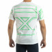 Tricou alb de bărbați cu imprimeu verde pe spate it120619-39 3
