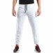 Pantaloni de trening pentru bărbați în alb cu bandă it210319-57 3