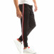 Pantaloni sport negri pentru bărbați cu banda 3 striped it240818-83 2