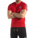 Tricou de bărbați roșu cu logo și bandă it210319-83 2