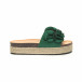 Papuci de dama verzi talpă căptuşită cu iută it050619-24 2