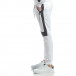 Pantaloni sport de bărbați albi cu negru it040219-75 2