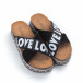 Papuci de dama negri cu platformă LOVE  it050619-41 4