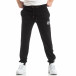 Pantaloni sport de bărbați negri cu logo și benzi it210319-47 2