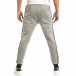 Pantaloni sport gri pentru bărbați cu banda 5 striped cu roșu it240818-79 3