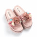 Papuci pentru dama roz cu flori it050619-31 3