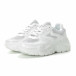 Pantofi sport de dama albi cu talpă voluminoasă it270219-7 3