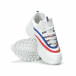 Pantofi sport albi de dama cu decor albastru și roșu it250119-88 5
