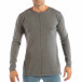 Bluză gri din material tricotat cu fermoare pentru bărbați it240818-125 2