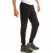 Pantaloni sport negri pentru bărbați cu detaliu verde it240818-91 2