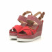 Sandale de dama denim roșu cu platformă înaltă it050619-77 3