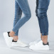 Teniși albi cu călcâi negru pentru cupluri cs-white-M723-LY56 2