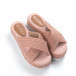 Papuci de dama roz împletiți it050619-48 4