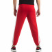 Pantaloni de trening pentru bărbați în roșu cu bandă it210319-54 4