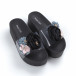 Papuci de dama negri cu baretă transparentă it050619-71 3