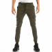 Pantaloni cargo verzi Slim de bărbați cu elastic în talie și la glezna it240818-24 3