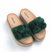 Papuci de dama verzi talpă căptuşită cu iută it050619-24 3