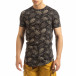 Tricou pentru bărbați negru motiv Leaves it090519-57 2