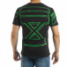 Tricou negru de bărbați cu imprimeu verde pe spate it120619-37 3