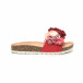Papuci de dama roșii cu design floral it050619-62 2