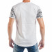 Tricou de bărbați alb cu imprimare ziar tsf250518-58 4