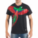 Tricou negru pentru bărbați cu imprimeu papagal tsf250518-10 3