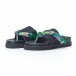 Papuci de dama cu jacard verde și cu elastic it230418-23 3