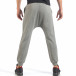 Pantaloni baggy de bărbați gri cu fermoar diagonal it260318-175 4