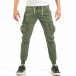 Pantaloni cargo de bărbați verzi cu fermoar it260318-100 2