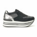 Pantofi sport de dama cu platforma în culori și materiale pe exterior combinate  it240118-42 3