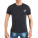 Tricou de bărbați negru cu aplicație și ținte it260318-186 2