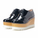 Pantofi cu platforma de dama Tulipano negre it240118-33 4