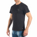 Tricou de bărbați negru cu aplicație și ținte it260318-186 3