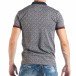 Tricou cu guler de bărbați gri cu imprimeu mic it050618-51 3