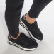 Pantofi sport cu platforma negri de dama cu pietre și din materiale pe exterior combinate  it240118-43 4