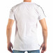 Tricou de bărbați alb cu aplicație și ținte it260318-187 4