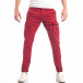 Pantaloni cargo de bărbați roșii cu buzunar în dungi it040518-28 2