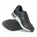 Pantofi sport negri de dama din materiale pe exterior combinate cu detalii stralucitoare it240118-39 5