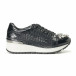 Pantofi sport negri de dama cu pietre și din materiale pe exterior combinate  it240118-6 3