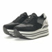 Pantofi sport de dama cu platforma în culori și materiale pe exterior combinate  it240118-42 4
