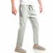 Pantaloni pentru bărbați gri cu talie elastica it040518-18 3