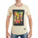 Tricou galben pentru bărbați cu imprimeu pop-art tsf250518-12 2