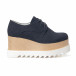 Pantofi cu platforma de dama Fashion & Bella negre it240118-32 2