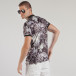 Tricou cu guler pentru bărbați cu imprimeu frunze tsf250518-3 2