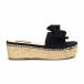 Papuci de dama negri cu fundă și platforma it190618-34 2