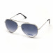 Ochelari de soare negri stil Aviator cu lențile iridescente și rama dubla it250418-40 2