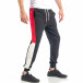 Pantaloni sport de bărbați negri cu banda în alb-roșu it040518-31 3