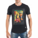 Tricou negru pentru bărbați cu imprimeu pop-art tsf250518-13 2