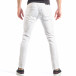 Blugi Slim fit de bărbați albi cu patch-uri și picaturi negri it040518-16 4