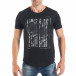 Tricou negru pentru bărbați cu inscripție și ținte tsf250518-2 2